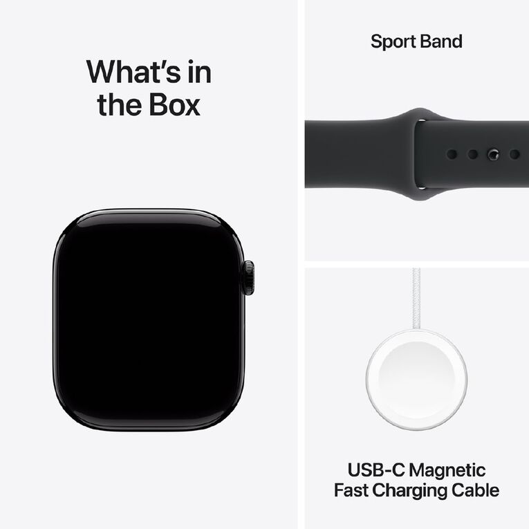 Apple Watch Series 11 GPS 46mm Jet Black Aluminimum Case with Black Sport Band M/L